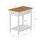 Hastings Home Side Table with Drawer Narrow End and Storage Shelf, 2 Toned Wood Stand for Bedroom (White and Oak) 929821XLH - alternate 3